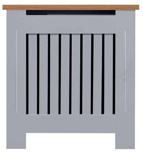 Radiator Cover Small, Radiator Cover, Vertical Slatted Modern Radiator Covers MDF Wood Cabinet Shelf Heating Covers For Living Room, Hallway (19D x 78W x 83.2H cm)