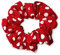 Soul-Cats Polka Dots Damen Haargummi Scrunchie Zopfgummi, rot mit weißen Punkten