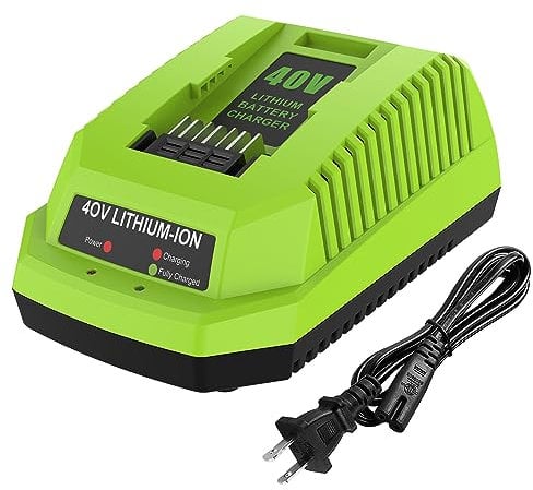 Ahomtikk 40V Charger Replacement Greenworks 40V Battery Charger Compatible with G-MAX 40V Battery 29462 and 29472 for Greenworks 40V Lithium-Ion Battery Charger