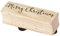 Artoz Stempel – Holzstempel – „Merry Christmas“ – 60 x 20 mm – Motivstempel zum Kartenbasteln für Weihnachten, Einladungen, Grüße