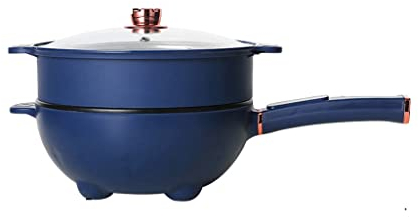 SNRISE Poêle à Frire électrique Multifonction Domestique Cuisson à la Vapeur et Cuisson marmite électrique intégrée Chauffage électrique poêle à Frire marmite électrique