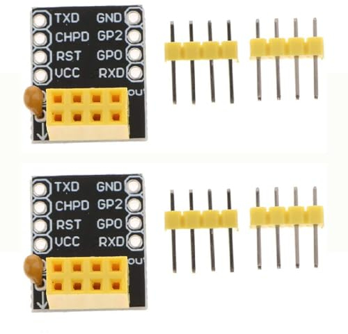 Supertool 2 Stück ESP-01 ESP-01S Breakout Breadboard Adapter, WiFi Serial Transceiver Modul, Transceiver Wireless Module Development Board