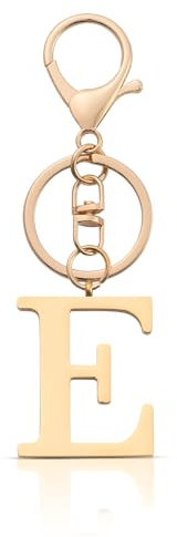 AOKSUNOVA Schlüsselanhänger Buchstabe E, Gold Buchstaben Autoschlüsselanhänger, Schlüsselband mit Anfangsbuchstaben, Geschenke für Damen