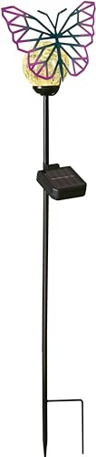 Northpoint LED Solar Gartenstäbe Außenbereich automatische Beleuchtung umweltfreundlich einfache Installation wetterbeständig Bruchglas Schmetterling