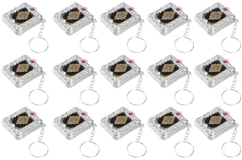 Abiyou 15PCS Coran Porte-Clés, Mini Porte-Clés Islamique, Mini Musulman Porte-Clés, Porte Clé Musulman, Mini Porte-Clés Livre Coran, pour Sac à Main Portefeuille et Autres Décoration (Argent)