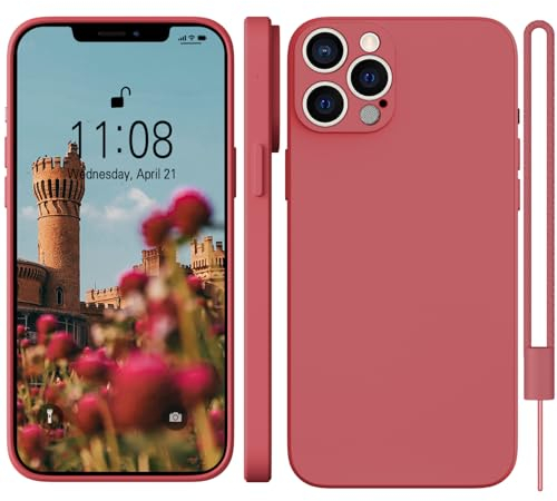 WXX für iPhone 12 Pro Hülle Silikon Case, Handyhülle für iPhone 12 Pro Dünn Slim mit Microfiber, Kratzfeste Rundumschutz Case Hülle für iPhone 12 Pro 6.1'' Rot