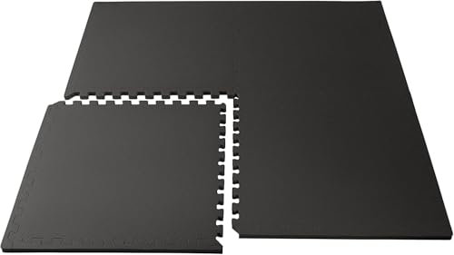 Übungsmatte x4 Puzzle 60 x 60 cm extra dick 20 mm (2 cm) aus EVA-Schaumstoff zum Einstecken für schützende und gepolsterte Böden für Heimgeräte und Fitnessstudios GREY Gym