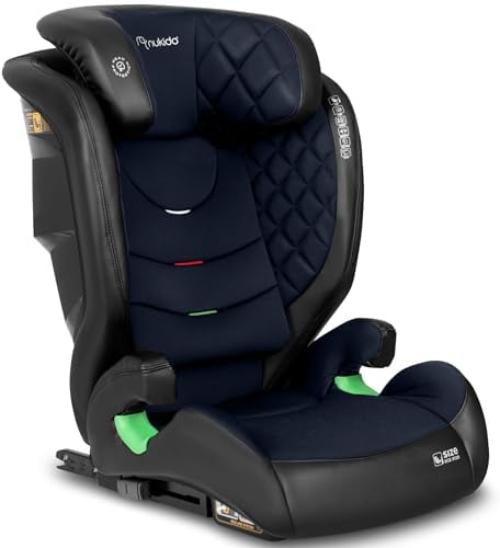 Nukido Kindersitz Kinderautositz 15 Bis 36 kg Autositz Für Kinder 4 Bis 12 Jahren ISOFIX Kopfstützenverstellung Neigungsverstellung Louis (Marine)