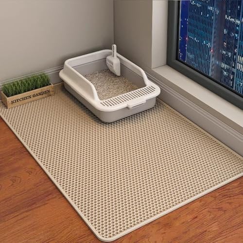 ERHAOG Katzenklo Matte Katzenstreu Matte 118 * 62 cm - Doppelte Schichte Wasserdichte Entwurf Katzenmatte Katzenklo, Katzentoilette Matte Vorleger Katzentoilette für Toilette