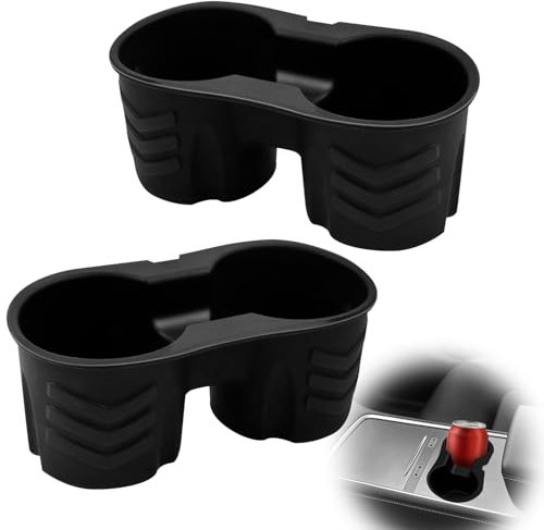 Porte Gobelet Voiture Support Gobelet Voiture,Console Centrale Porte Gobelet Noir Silicone pour Tesla Model 3 & Model Y,Encastré Accessoires pour L'intérieur de La Voiture