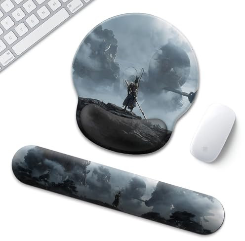 Black Myth for Wukong Multifunktionales wasserdichtes Gaming-Tastatur-Mauspad, rutschfest und bequem, Gel-Schaumstoffauflage, Handgelenkstütze, PC, Laptop, kompatibel mit Laser und optischer Maus (nur