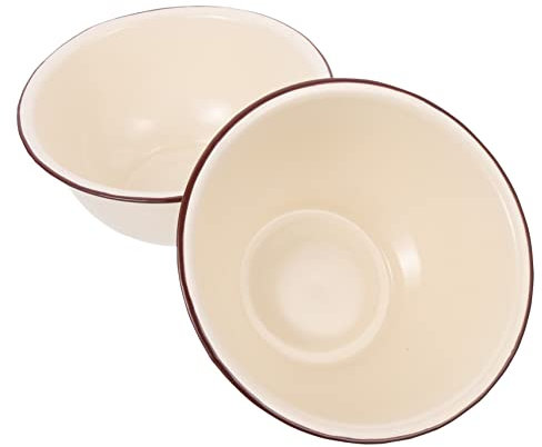 COLLBATH 2 Stück Emaille Schüssel Aus Sicherem Emaillematerial 18cm Retro Vintage Küchenschüssel Für Lebensmittelaufbewahrung Und Servieren