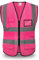 YUANVEST Sicherheitswesten Warnweste,Hohe Sichtbarkeit Reflektierende Sicherheitsweste,2-Zoll Reflektierende Streifen Hohe Sichtbarkeit Weste,Erfüllt ANSI/ISEA Standards (Rosa, XL)