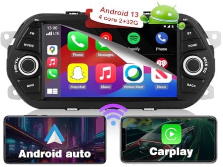 RICBAFEE Autoradio für FIAT Tipo Egea 2015-2017, 7 Zoll Touchscreen Android 13 Autoradio mit CarPlay, MirrorLink, FM Radio, Rückfahrkamera, Lenkradsteuerung, GPS Navigation (2+32GB 4Core)