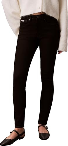 Calvin Klein Damen Jeans Hose Skinny Classic Black Mid Rise