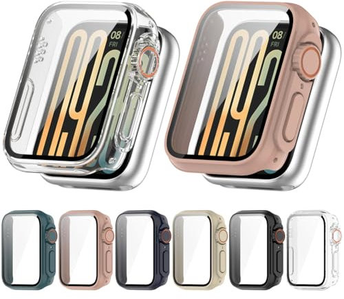 Zohmuly 6 Pezzi Orologio Custodia Compatibile con Xiaomi Smart Band 9 Pro,PC Custodia Rigida Protezione completa Anti-Graffio Cover Shell Case Compatibile con Xiaomi Mi Band 9Pro Smart Watch Accessori