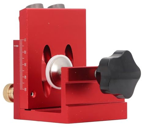 HUAHAIZY Pocket Hole Jig Kit,Pocket Hole Jig Kit Angled Hole Positioner Clamp Kit Woodworking Adjustable Blind Hole Drill 15 Degree Inclined Hole Locator Aluminum Alloy for 12‑45mm Board Thickness