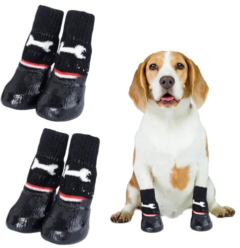 4 Pcs Hundeschuhe Hundesocken Hundeschuhe Pfotenschutz Outdoor Hundesocken Anti Rutsch Hundeschuhe Wasserdicht Hundesocken Leckschutz Hunde Schuhe Outdoor Schuhe FüR Hunde Hundesocken Wasserdicht