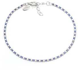 Bracciale Tennis Blu e Bianco Argento 925 con Zirconi 5A da 1,5 mm e catena argento, Gioiello Elegante Regolabile per Donna – Idea Regalo Raffinata con Packaging Lusso – Qualità Made in Italy