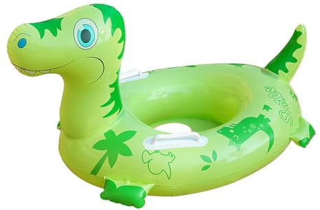 Dinosaurierpool Float, aufblasbarer Pool schwimmt für Kinder, Aufblasbarer Schwimmring für Kinder, Dicker PVC -Kinderschwimmring mit doppelter Griff zum Schwimmen im Freien Strandbadewannen