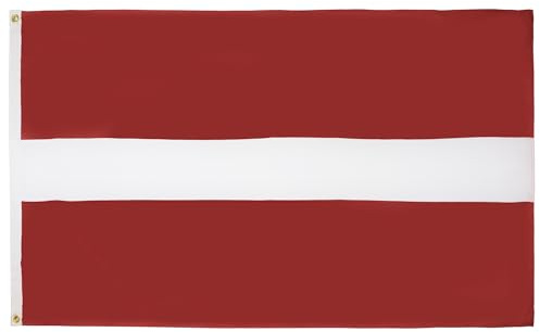 AZ FLAG 2er-Set Flaggen Lettland 90x60 cm Lettische Polyester 100D 2 Ösen | Für innen und außen dekorative Flagge Latvija doppelte Nähte und verstärkte Kanten mit Metallösen 100D Polyester