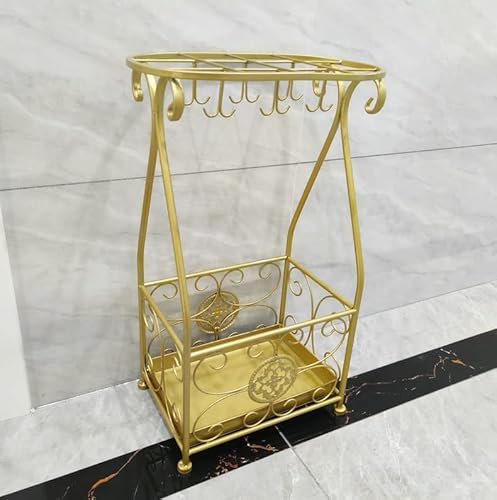 DDNGEJ Umbrella Rack Umbrella Holder Wrought Iron Umbrella Stand Hotel Lobby Home Umbrella Bucket Storage Bucket Floor-Standing Folding Umbrella Shelf Holder Umbrella