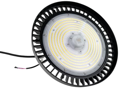 ENOVALITE LED Hallenleuchte 100/150/200W mit Bewegungsmelder einstellbar | IK09, 170 lm/W, IP65, 0-10V dimmbar, bis 34000lm, UFO Lampe High Bay, Werkstattbeleuchtung, Industrieleuchte