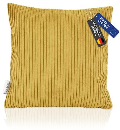 Lycce Kissenbezug, Kissenhülle Cordstoff (40 x 40 cm) senf