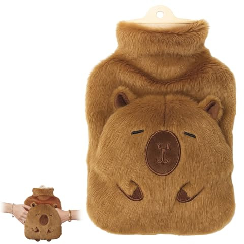Capybara Hot Water Bottle, Adorable Animal-Shaped Rubber Heating Pad | Perfect for Cold Days, Muscle Relief, and Cozy Comfort at Home or Travel