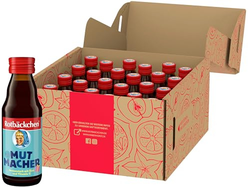 ROTBÄCKCHEN Mutmacher MINI 24er Pack (24 x 125 ml) | Mehrfruchtsaft mit Zink und Vitamin C, limitierte Sonderedition - Sag's mit Rotbäckchen