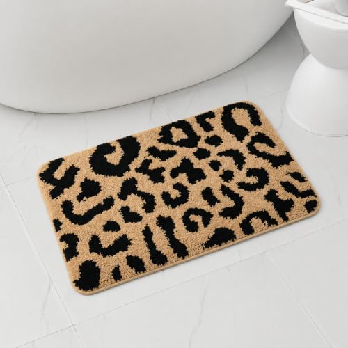 Dermalyx Niedliche Saugfähige rutschfeste, Weiche Badematte Mit Leoparden Muster Für Badezimmer, Niedliche Saugfähige Badematte Für Badezimmer, rutschfeste 50 X 80 cm