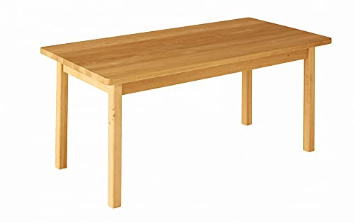 BioKinder Kindergartentisch, Kindertisch, Holztisch, Wohnzimmertisch Robin rechteckig aus zertifiziertem Bio-Massivholz Erle 120 x 80 x 40 cm