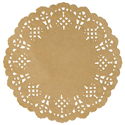 SANTEX 5054-26, Sachet de 10 Sous-Verres Dentelle, Kraft