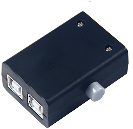 Winwill - Commutatore USB a 2 porte con interruttore manuale, per PC, scanner, stampante
