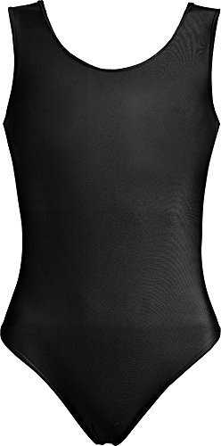 Hi-Co Mädchen Kinder Schule Sport Tanz Gymnastik Ballett Ärmellos Trikot, Schwarz , 9-10 Jahre