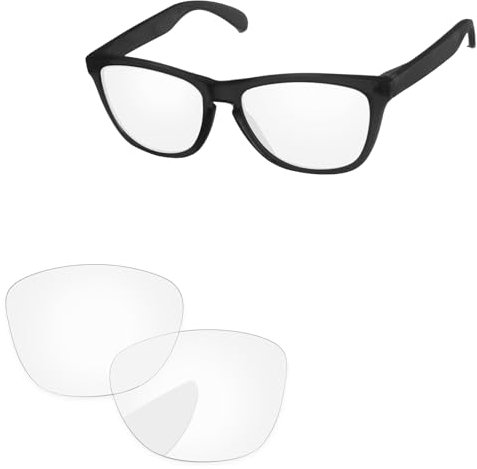 PapaViva Replacement Lenses for Oakley Frogskins OO9013 55mm Sunglass HD Clear Non-polarized