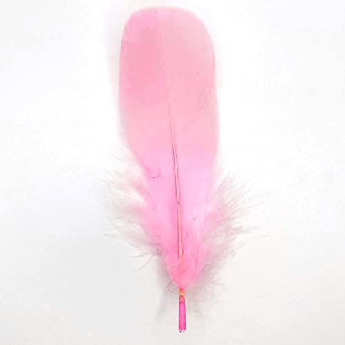 Natürliche Federn Gänsefedern, ca. 15-20 cm, 10 Stück, Rosa - Kopper-24 Gans Schwanzfedern Schmuck Dekoration Bastelfedern für Hochzeit Karneval Party Deko Kostüme Natur Basteln