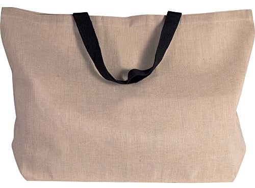 noTrash2003 Große Einkaufstasche aus Jute und Baumwoll-Mischgewebe, ideal für Strand, Freizeit, Shopping oder Sport, Navy-Natur, Navy-Rot oder Naturfarben