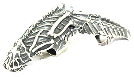 Rajasthan gems Handgefertigter Bikerring aus 925er-Sterlingsilber, Gothic-Rüstung, Vollfinger-Ring für Herren