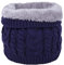 JFAN Halswärmer Nackenwärmer Fleece Innenfutter Schlauchschal Halstuch Loop Schal Multifunktionstuch Strickschal Feinstrick Winter Outdoor Motorrad Fahrrad für Damen und Herren Blau