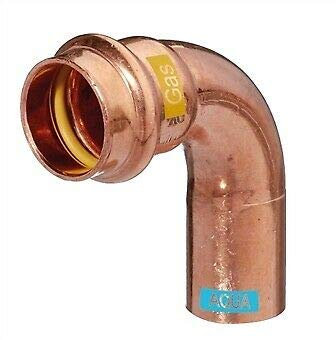 Pressfittings Kupfer V Konturen Alle Varianten Trinkwasser Gas Heizung (Bogen 90 Ø, 1 Muffe 22mm)