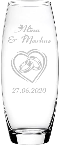 KDO MAGIC - Vase Personnalisable - Vase gravé avec Un Texte - Cadeau personnalisé - Idée Cadeau Personnalisée pour Mariage, Saint-Valentin, Couple, Amour