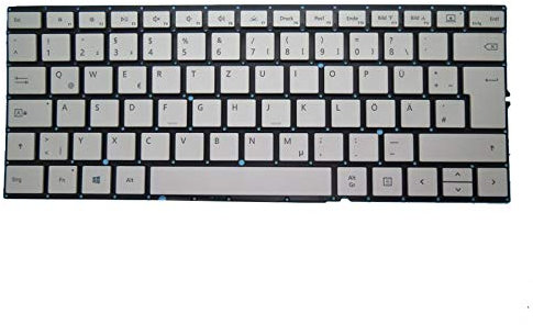 RTDPART Dock-Tastatur für Microsoft Surface Book 2 15 1793 1813 Silber Deutsch GR