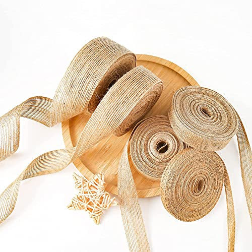 HERZWILD juteband 50M vintage Sackleinen Hessische Jute Band für DIY Handwerk Weihnachten Deko Hochzeit Party Basteln Geschenkband(50m)