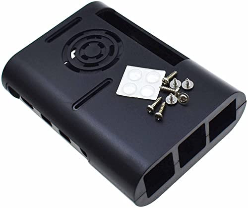 Electronic Case for Raspberry Pi 4 Model B Fan with Cooling Heatsink (black+fan+heat sink)