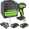 Greenworks 24V Brushless 1/4 Cordless Impact Driver, (2) 2.0Ah Batteries, Compact Charger, and Bag Included