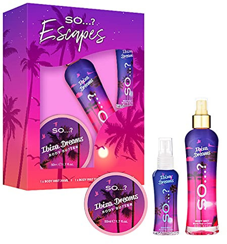 So…? Escapes Ibiza Dream Womens Dream Girl Body Mist & Body Butter Fragrance Gift Set