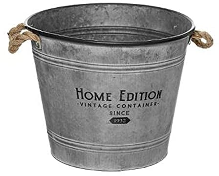 Paris Prix Atmosphera Créateur d'intérieur - Cache-Pot en Fer Design Zinc 38cm Gris