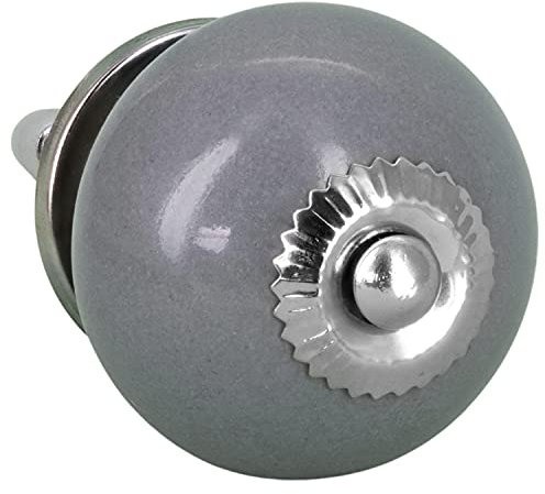 G Decor Bouton de porte en céramique de couleur unie style vintage shabby chic 4501 (gris foncé)