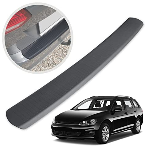 CHROMEMASTER | Ladekantenschutz Stoßstangenschutz | Kompatibel mit Volkswagen VW Golf 7 Kombi 2012-2017; Kunststoff, Matt-schwarz; Unsere Lackschutzleiste Sichert den Heckstoßfänger vor Kratzern